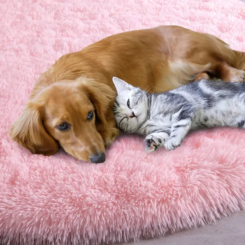 Solid Color Plush Fuzzy Washable Non-Slip Area Rug