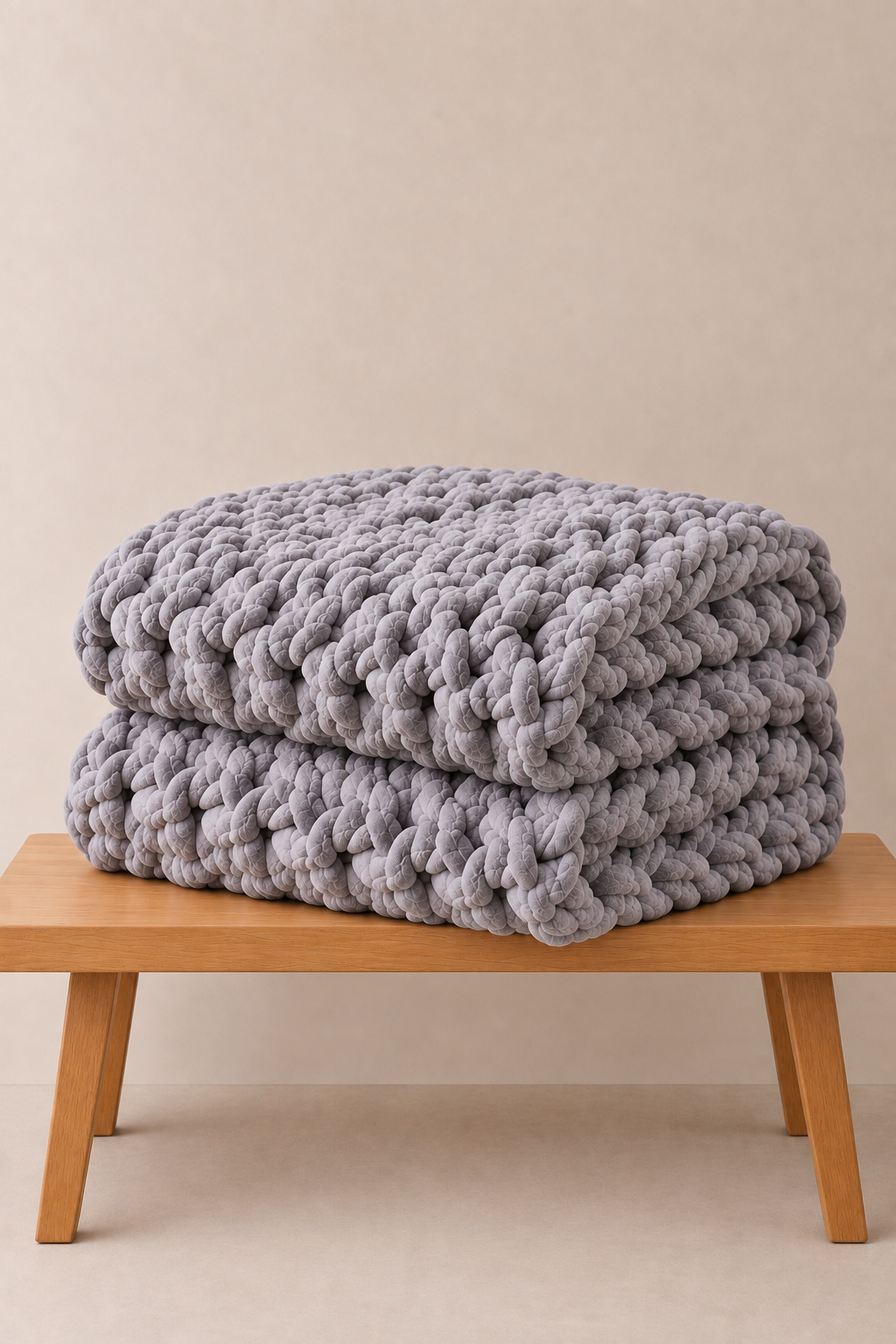 Heavy Knitted Wool Blanket