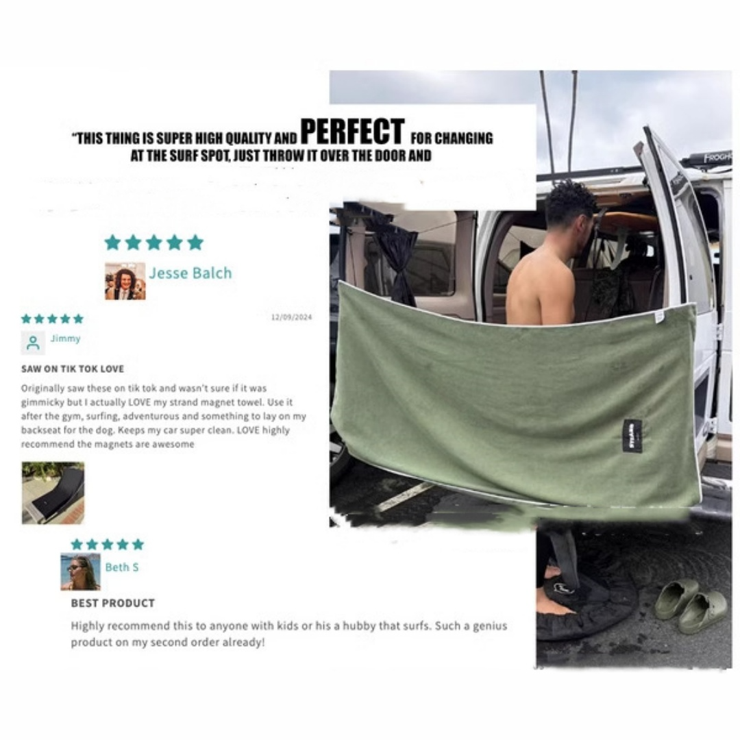 Outdoor Magnetic Bath Towel – Minimalist Solid Color