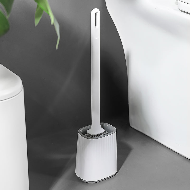 Silicone Toilet Brush for Wall or Floor Mounting