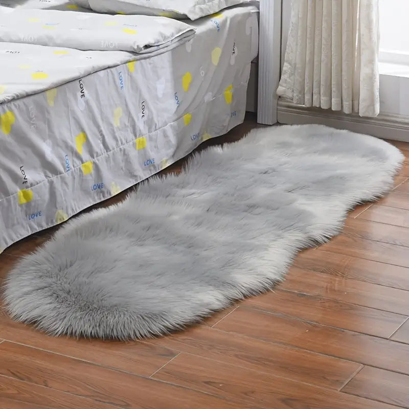 Soft Geometric Plush Area Rug with Non-Slip Backing