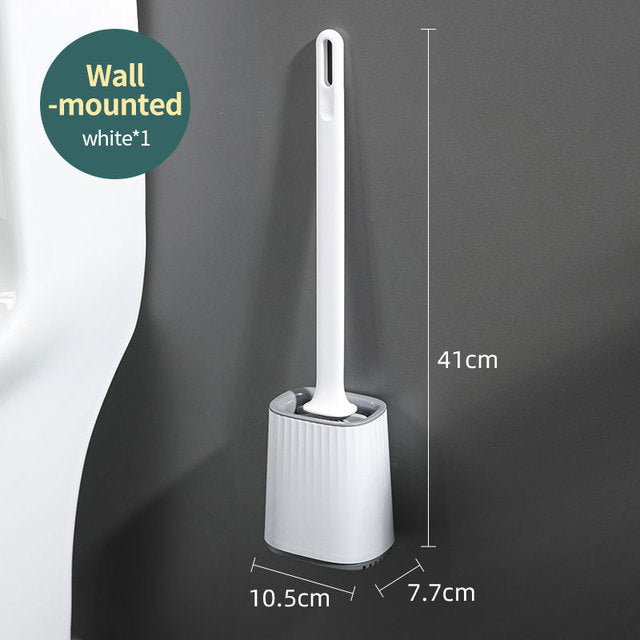 Silicone Toilet Brush for Wall or Floor Mounting