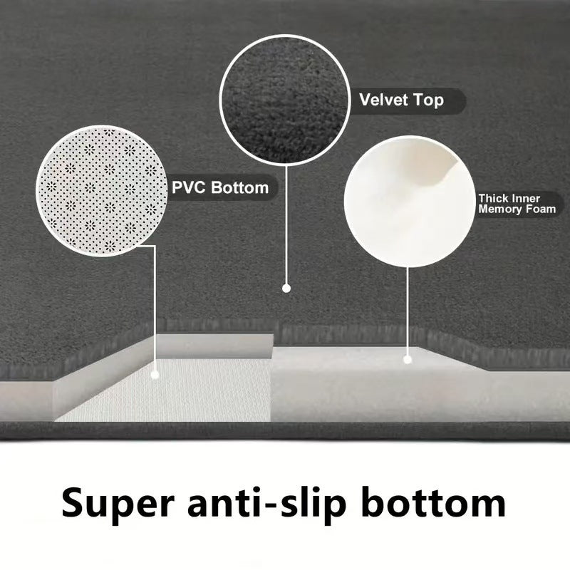 Solid Color Non-Slip Bathroom & Entrance Floor Mat