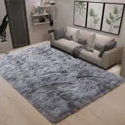 Solid Color Plush Fuzzy Washable Non-Slip Area Rug