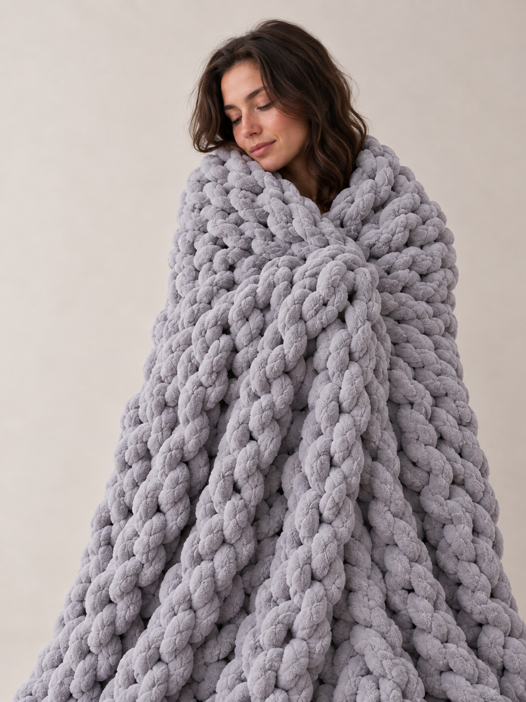 Heavy Knitted Wool Blanket