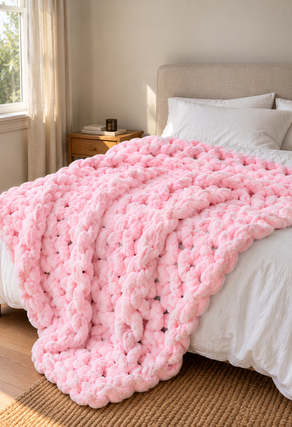 Heavy Knitted Wool Blanket