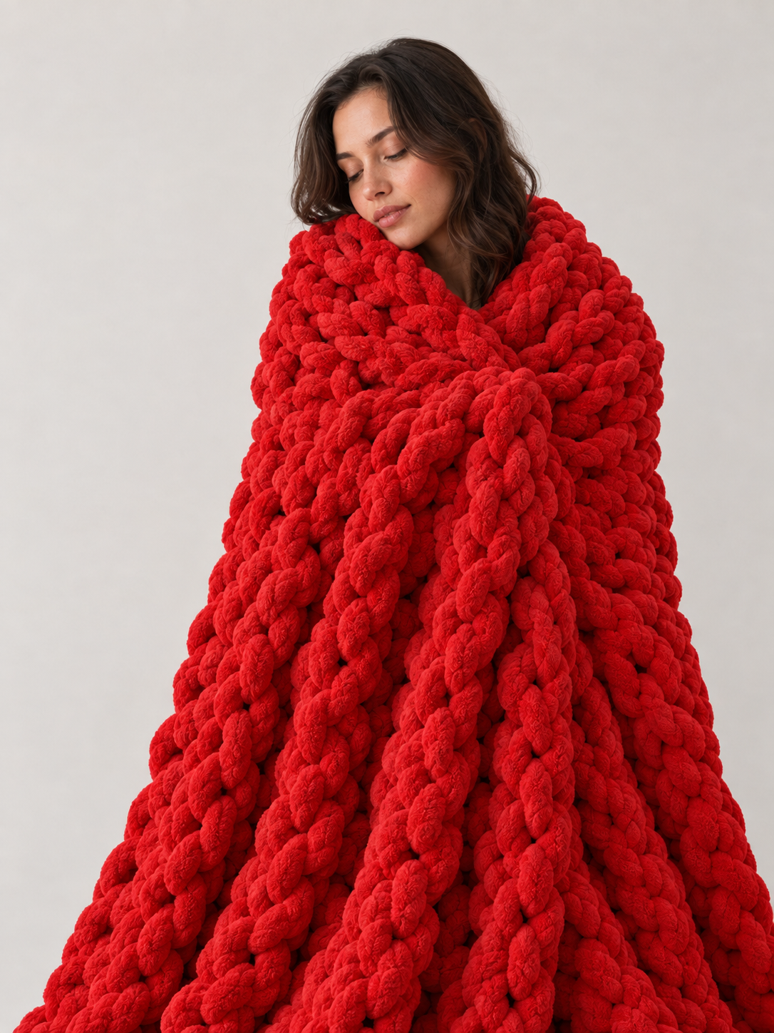 Heavy Knitted Wool Blanket