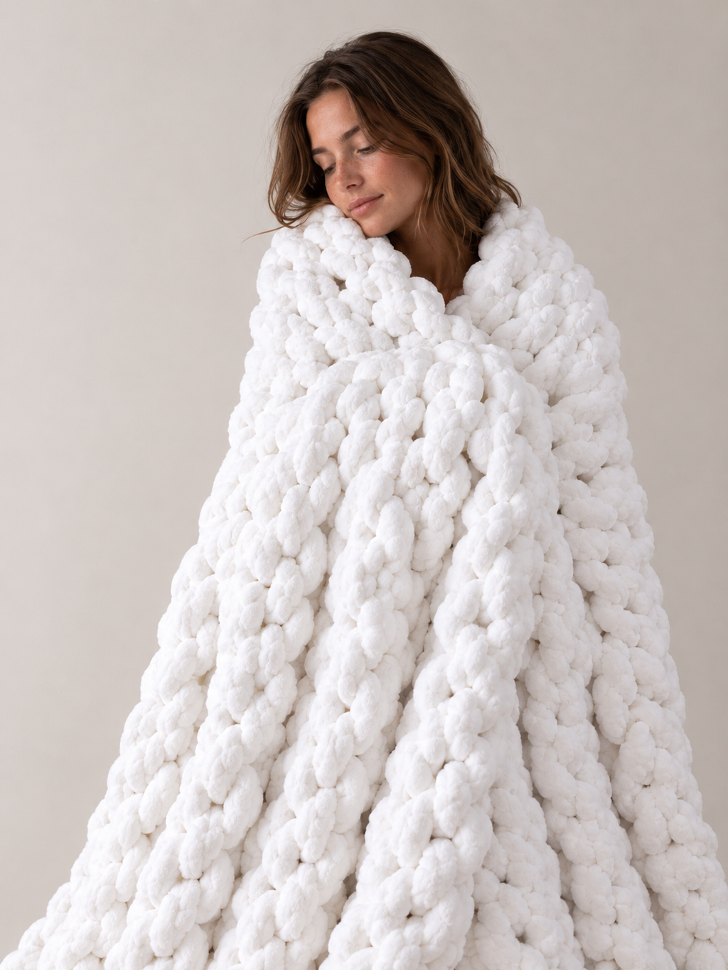 Heavy Knitted Wool Blanket